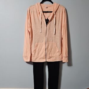 Old Navy Peach Hoodie XL and Simply Vera Black Leggings M 2pc